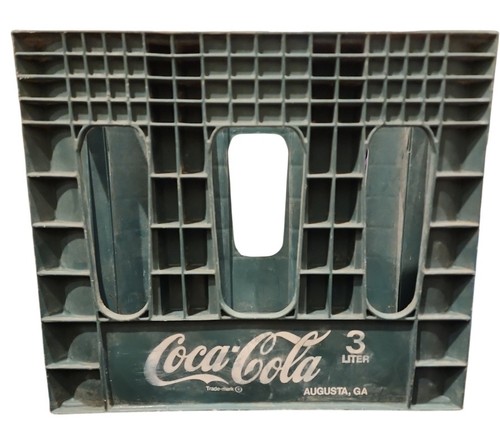 GREEN COCA COLA 3 LITER PLASTIC CARRIER CASE FOR LARGE BOTTLES AUGUSTA GA RARE