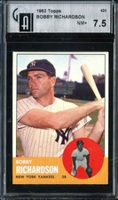 1963 TOPPS #420 BOBBY RICHARDSON GAI 7.5 YANKEES *DS14048