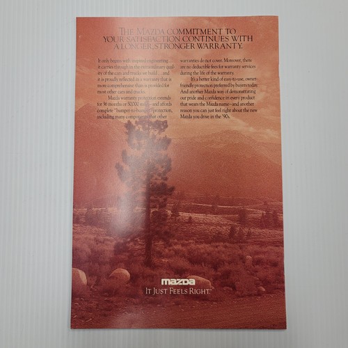 1990 Mazda Truck Brochure 4x4 Pickup SE-5 Cab Plus Dealer Sales Catalog - Picture 2 of 8