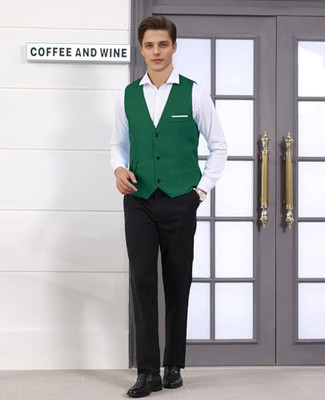 Men's Formal Dress Vest Business Slim Fit Sleeveless Tuxedo Medium Leaf  Green | eBay