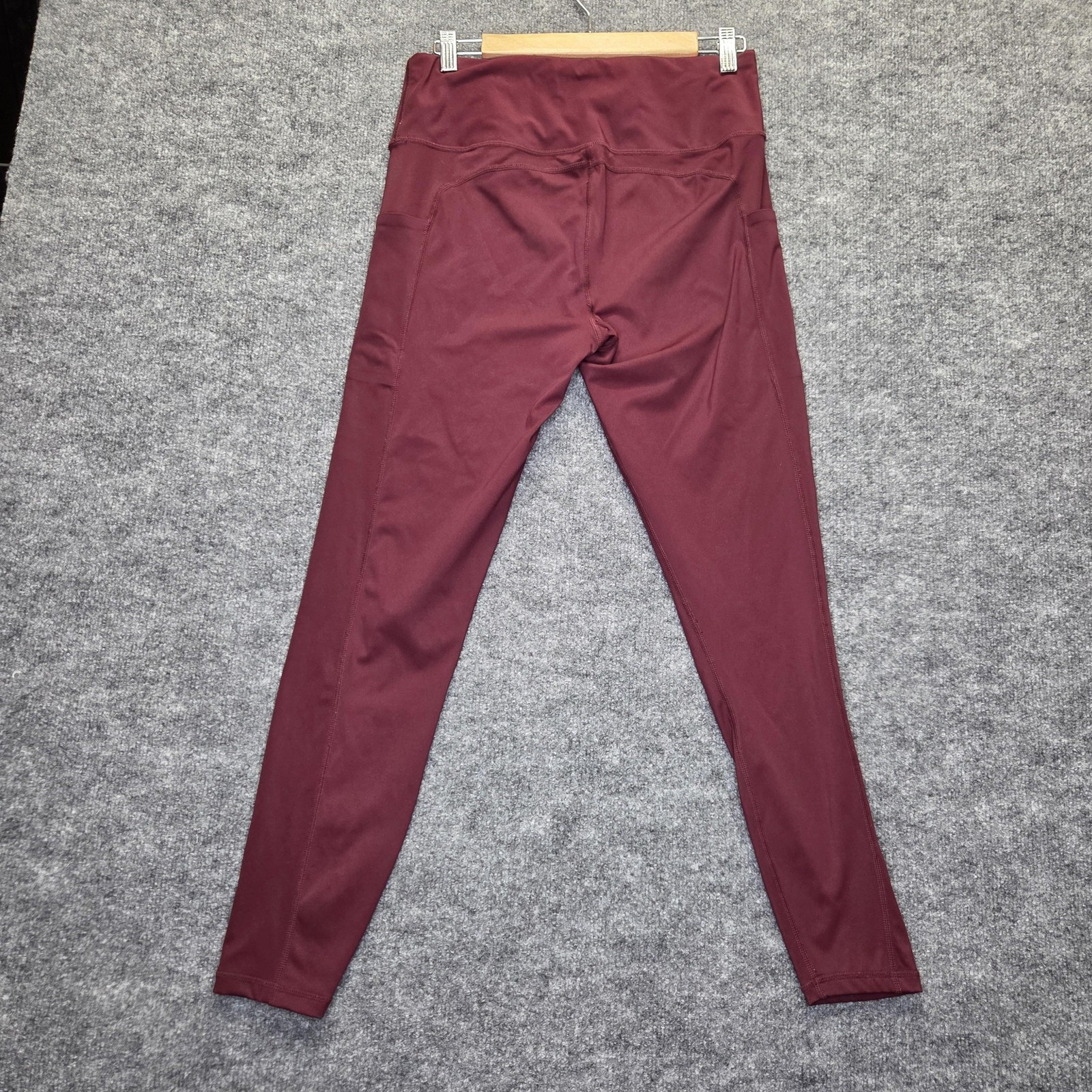 OUGES Leggings Womens XL Burgundy High Waisted Yo… - image 2