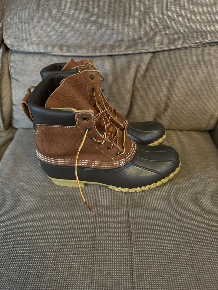 LL Bean 8” 503049 Leather Padded Collar Duck Bean Boot Maine Men's