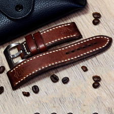 Cinturino artigianale vacchetta marone per orologi Panerai da20-26mm watch strap