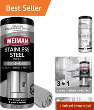 Stainless Steel Cleaner  Polish Kit - 30 Wipes  Cloth for a Streak-Free Shine