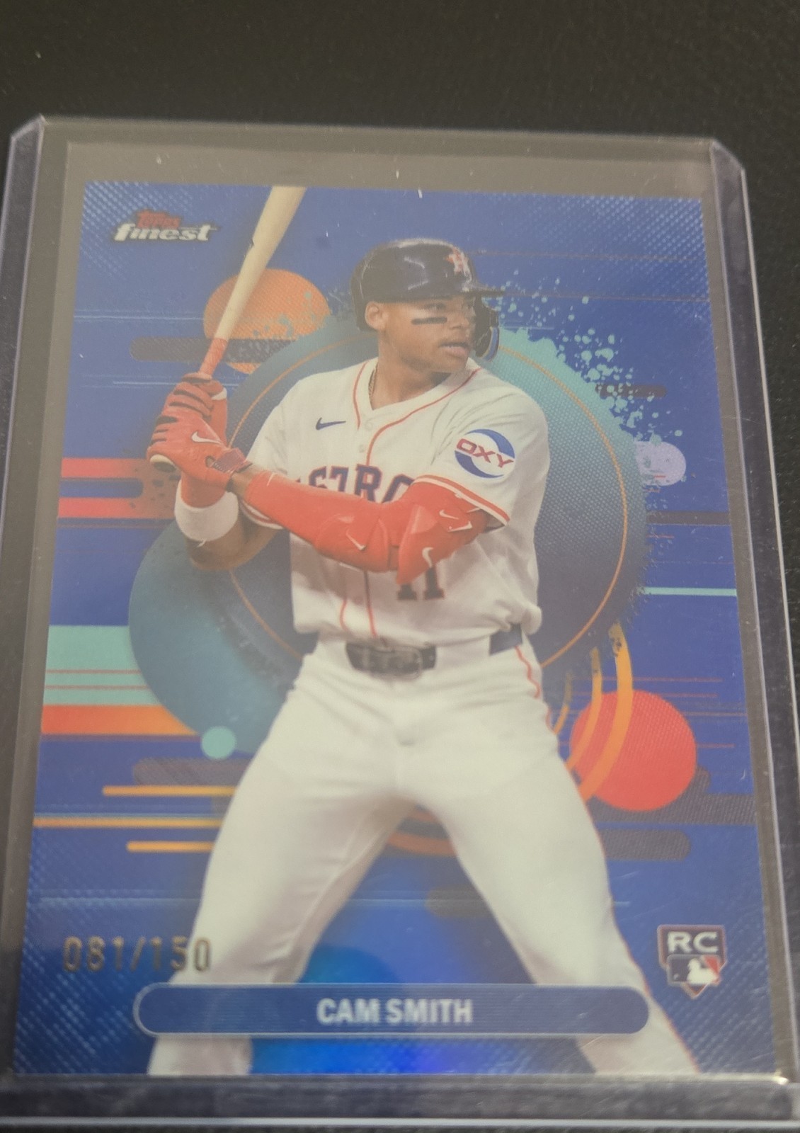 2025 Topps Finest - Astros Cam Smith #146 Blue Refractor 81/150 (RC)