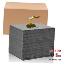 100 Gray Dimpled Garage Pads - 9.8x13 Inch - Bulk Weight - Oil Absorbent