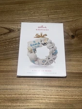 NIB A Day at the Beach Hallmark Keepsake Ornament 2018 QG02166 Seashell Wreath