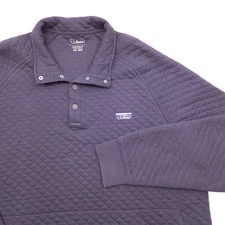 LL Bean Quilted Sweatshirt Mockneck 509332 Traditional Fit Navy Blue Mens XXL