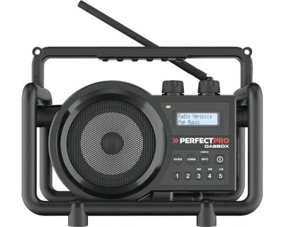 PERFECTPRO B.V. Baustellenradio PerfectPro DABBOX, DAB+ und UKW-Empfang, eingebautem Akkulader f