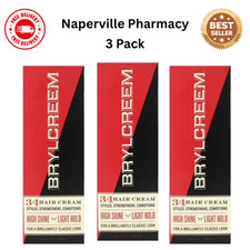 3 Pack Brylcreem 3-in-1 Original High Shine Men's Hair Cream 5.5 Oz 162 ml