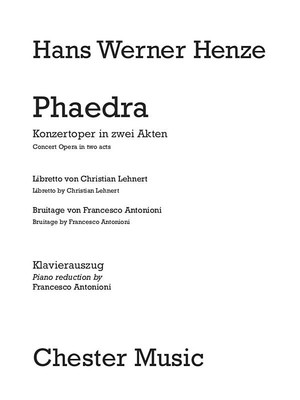 Hans Werner Henze Phaedra Vocal Score Piano Classical Opera Sheet Music Book