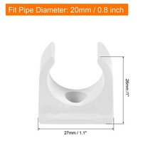 20PCS PVC U-Shaped Conduit Clip Push in Saddle for 20mm Tube Dia Securing