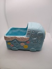 Blue Ceramic Baby Bassinet Planter