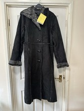 New Centigrade Black Coat Size L - Qvc Style - 124cm From Shoulder To Bottom