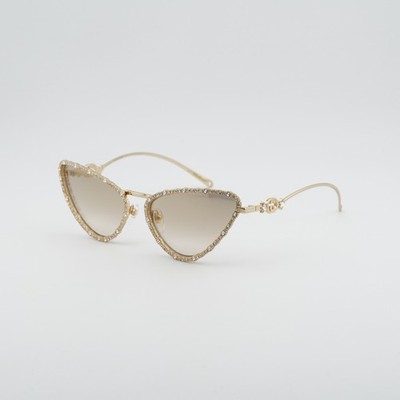 Gucci GG1569S 003 Gold with White Stone/Light Grey Gradient Mirror