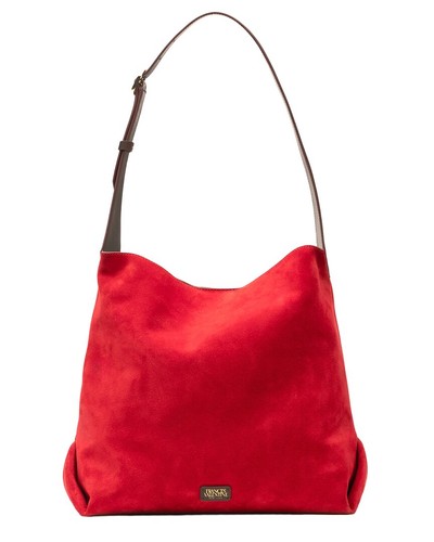Frances Valentine Brynn Suede & Leather Hobo Bag Women's Red