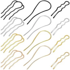 12Pcs Metal Hair Side Combs French U-Shape Twist Comb Pins for Updo Hair Bun,...