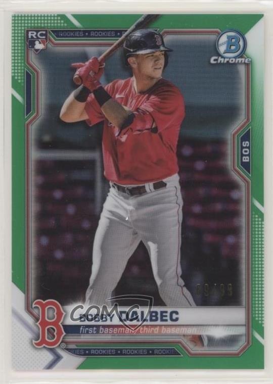 2021 Bowman Chrome Green Refractor 69/99 Bobby Dalbec #1 kf4