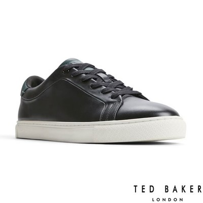 New Ted Baker Mens Shoes Black Sneakers Leather Memory Foam Breathable Sz 9.5
