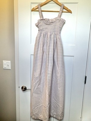 Levi s Women s Smocked Plaid Maxi Dress Lavender Prairie Cottagecore M