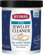 Weiman Fine Jewelry Cleaner Liquid with Cleaning Brush – Restores Shine 6 Oz