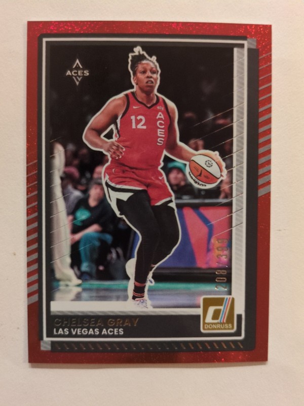 2025 Panini Donruss Chelsea Gray #38 Red Shimmer /399 Las Vegas Aces