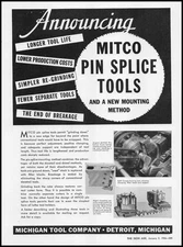 1936 Michigan Tool Co. Detroit Michigan Photos Mitco Pin Splice Tools Print Ad