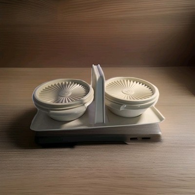 Tupperware  Condiment Servers with Tray #1323-14-EC