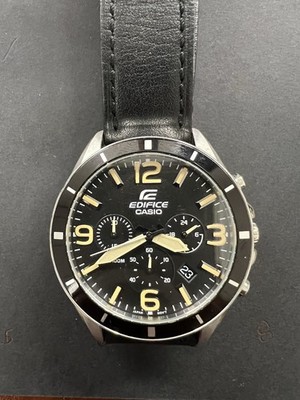 Casio Men s Edifice EFR553L-1B Chronograph Leather Band Watch