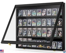 Mlikero Baseball Card Display Case, 36 Graded Card Display Frame Lockable,