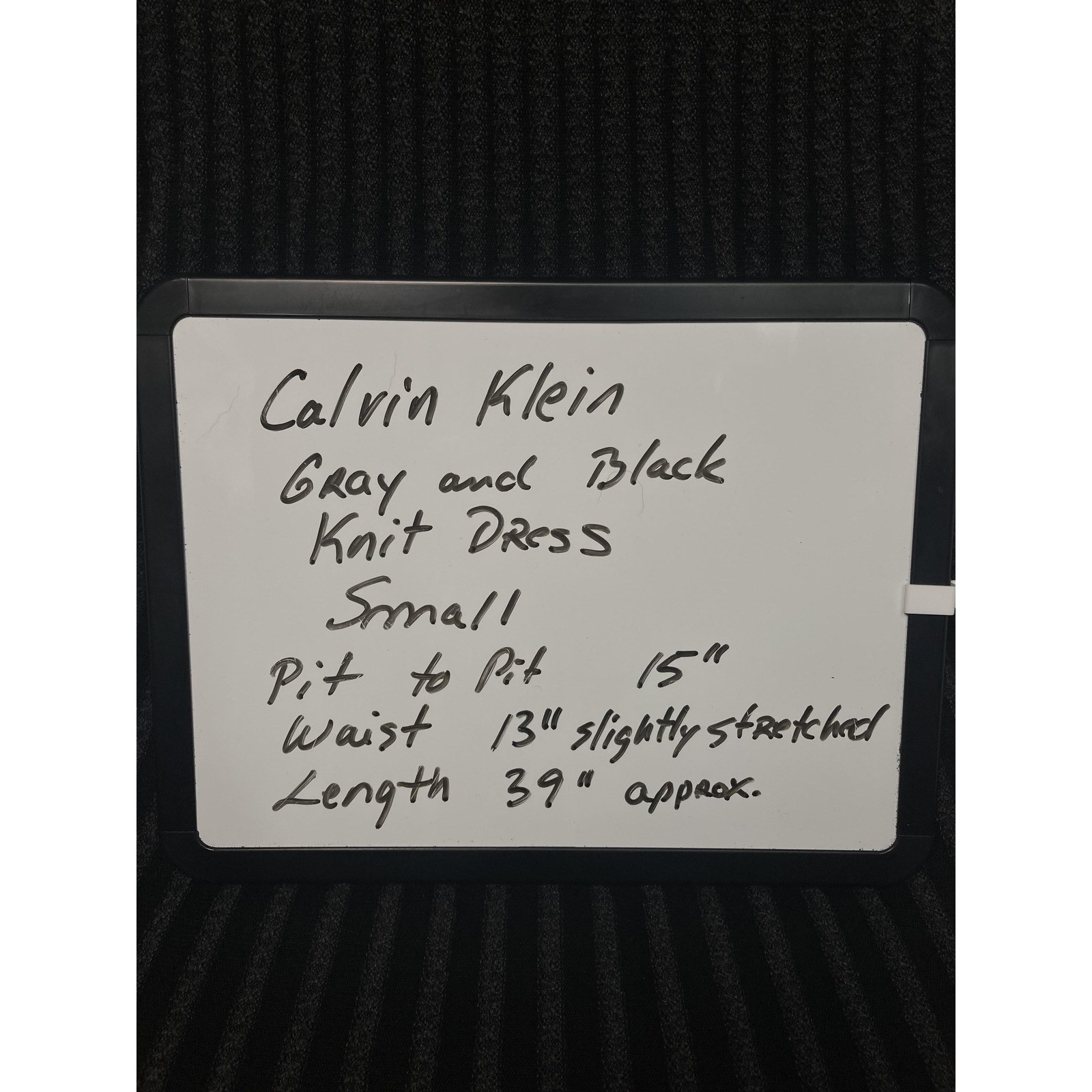 Calvin Klein Gray and Black Knit Skater Sweater Dress Small thumbnail 5