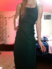SHEIN Green Maxi Dress Sleeveless Square Neck Solid Women's Regular XS Long