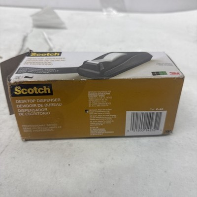Scotch Deluxe Desktop Tape Dispenser Attached 1'' Core Heavily Weighted Black