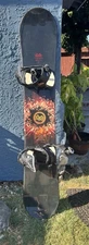 Dub Thesis Snowboard 163cm with Burton Bindings Orange & Black