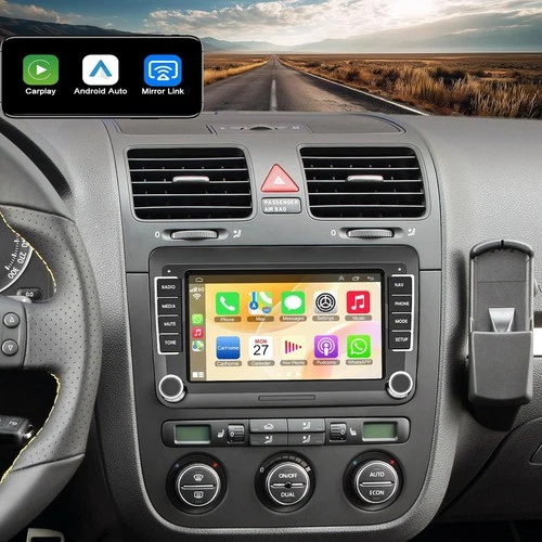 Per VW Golf 5 6 Plus Touran Caddy Jetta autoradio Android 14 Apple Carplay NAVI - Foto 2 di 22