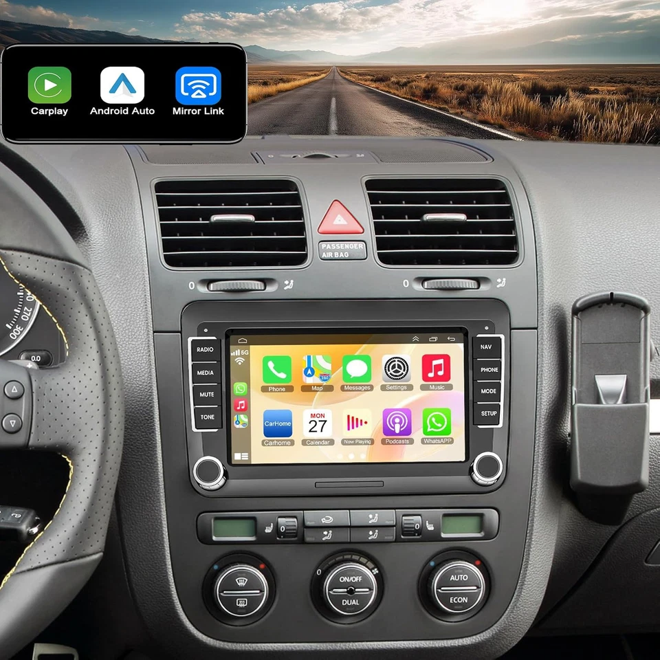 Android 14 Apple Carplay Autoradio GPS Navi Für Golf 5 6 VW Polo Passat Touran