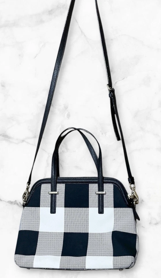 Kate Spade Cameron Street Shoulder And Crossbody Bag Balck White Plaid Margot - Image 2 of 4
