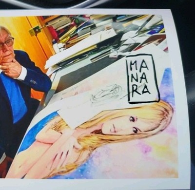Milo Manara - Postkarte signiert - Brigitte Bardot - Erotik - Italien