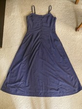 Uniqlo Ines De La Fressange Women's Button-Down Camisole Dress Navy Dots Small