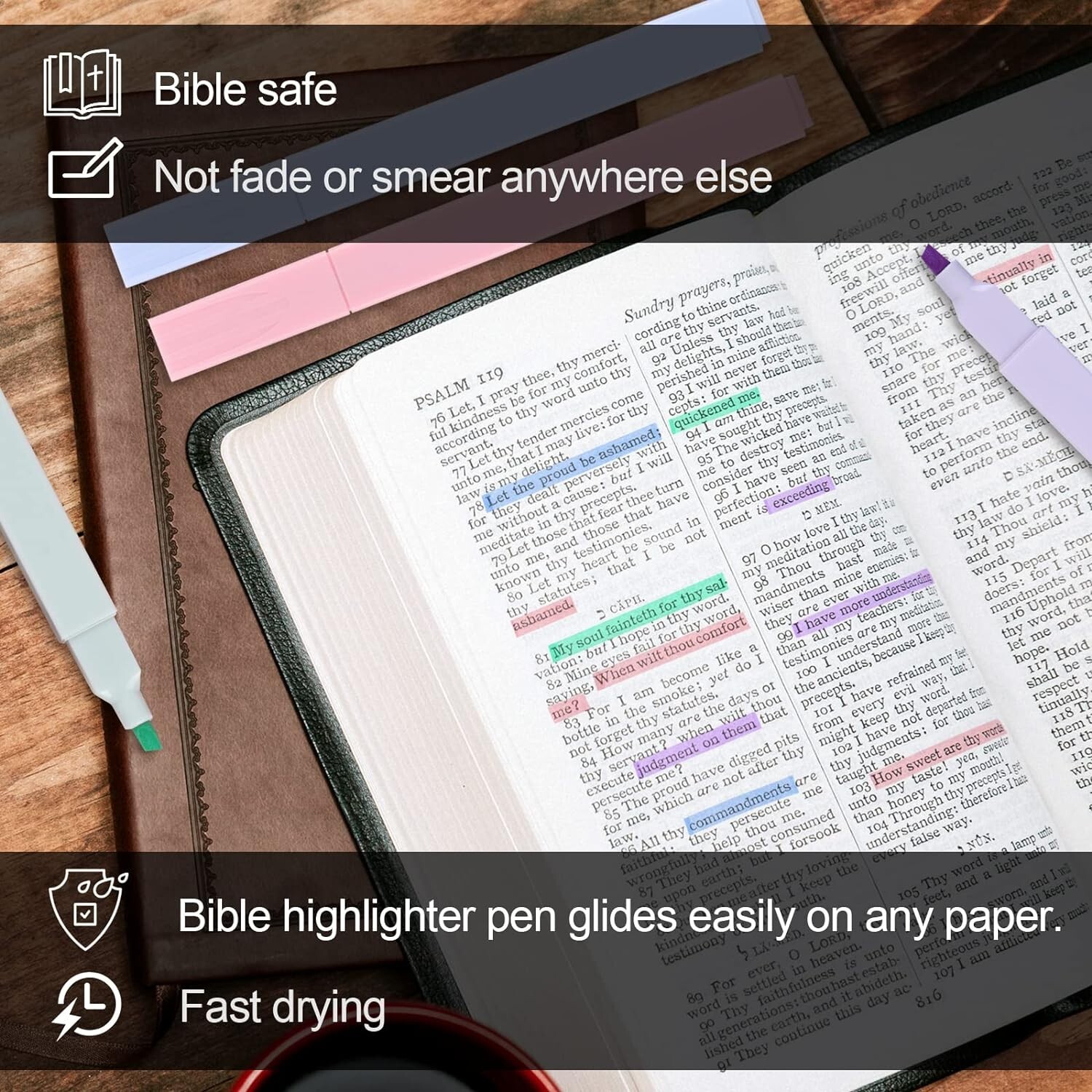 12Pcs Bible Highlighters, Bible Highlighters No Bleed, Pastel Highlighter Set.