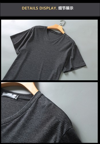 Neu Sommer Herren große Größe lose und lässig kurzärmelige T-Shirt-Tops mit V-Ausschnitt - Bild 9 von 15