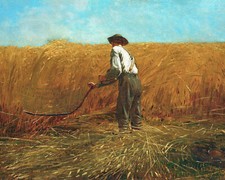 1800s Farmer in a Field Painting Reproduction Giclee Print on Fine Art Paper