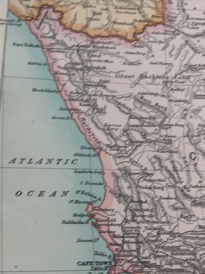 1910: Antique Map Of Cape Colony German South West Great Namaqua Land CS #58 - Image 4 of 4