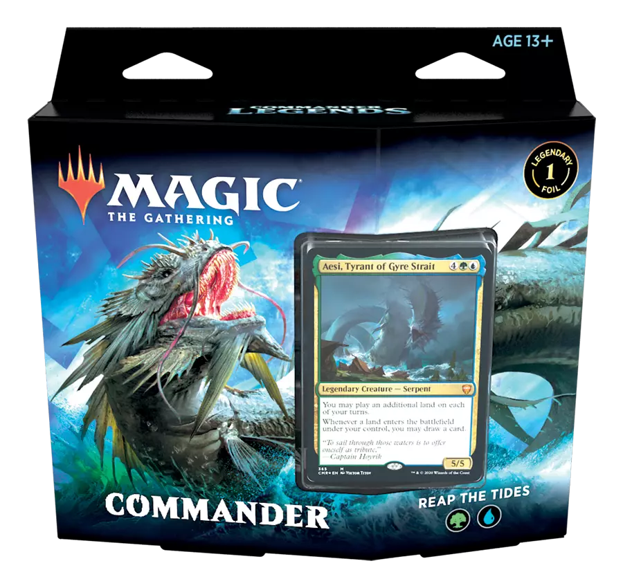 Magic The Gathering - Commander Legends, Commander Deck Reap the Tides, 100 cards, Acessórios