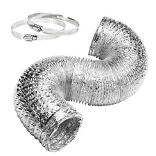 YSSOA 4" Non-Insulated Air Aluminum Ducting Flexible Dryer Vent Hose 8 Feet L...