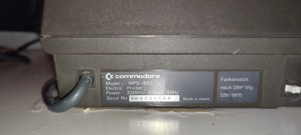 STAMPANTE COMMODORE MPS 803 NON FUNZIONANTE - Immagine 4 di 4