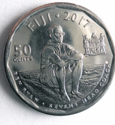 2017 FIJI 50 CENTS - RUGBY - Pièce Excellente - LIVRAISON GRATUITE - Bin #331 - Photo 1/2