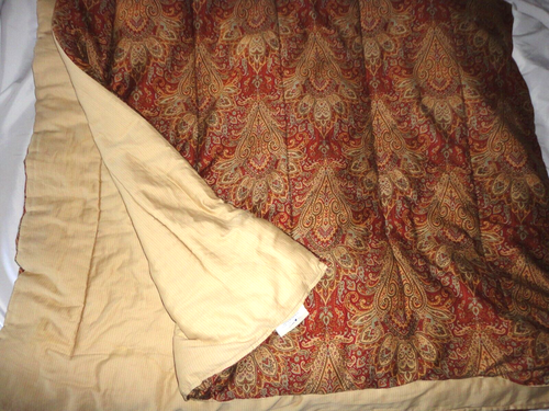 TOMMY HILFIGER HEIRLOOM PAISLEY TAN RED KING/CALIFORNIA KING COMFORTER 104X90 - Picture 2 of 6