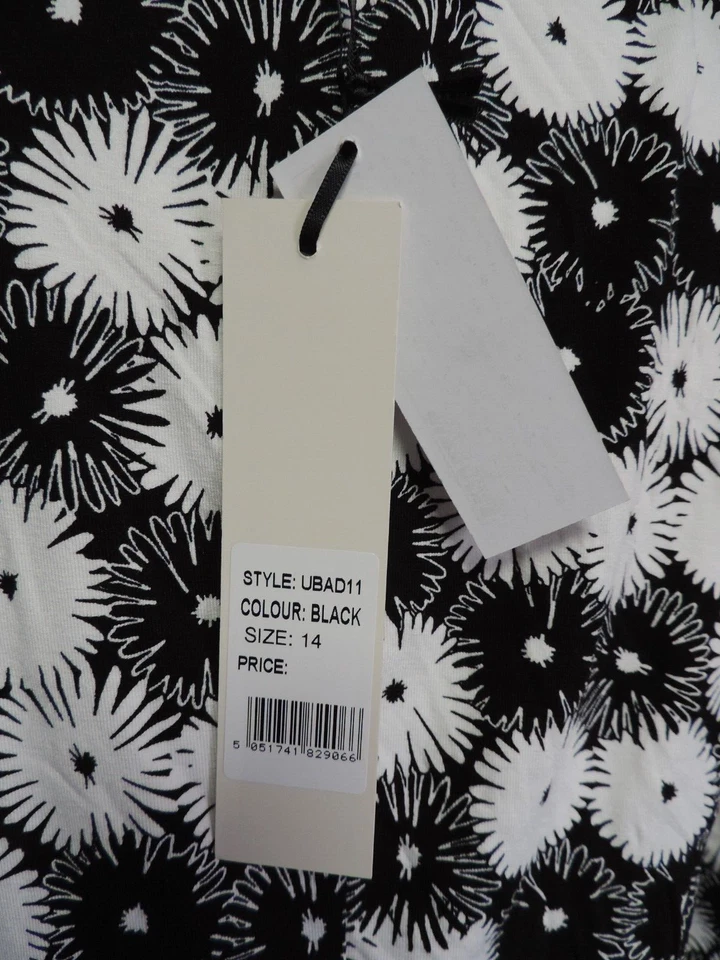 Uttam Boutique Kleid Blumenmuster schwarz/weiß UK 14 LN026 GG 01 - Bild 4 von 4