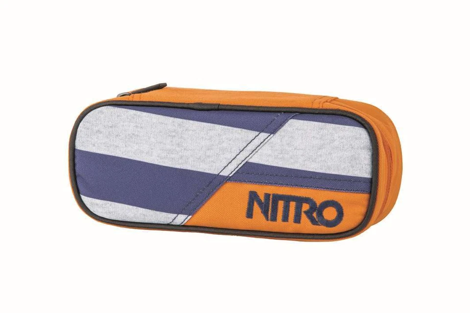 NITRO PENCIL CASE HEATHER STRIPE SCHLAMPERETUI ETUI blau orange zu SCHULRUCKSACK